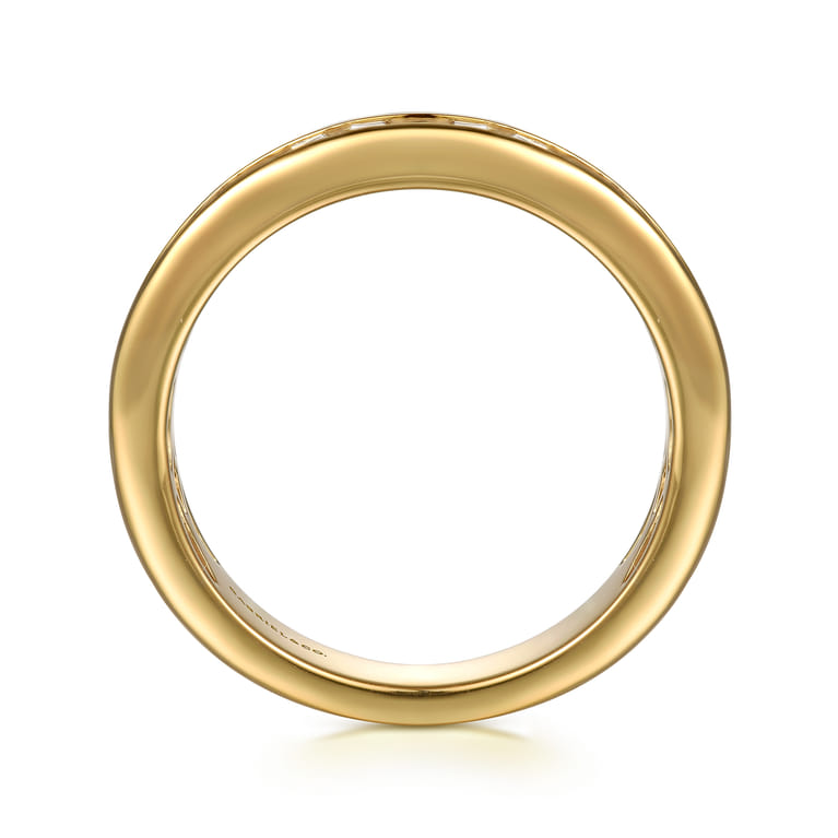 Straight Wedding Ring in 14k Yellow Gold with Baguette Natural Diamond at Gabriel & Co. - Shot 2