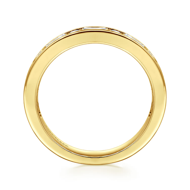 Straight Wedding Ring in 14k Yellow Gold with Baguette Natural Diamond at Gabriel & Co. - Shot 2