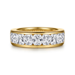 14K Yellow Gold Channel Radiant Cut Diamond Anniversary Band