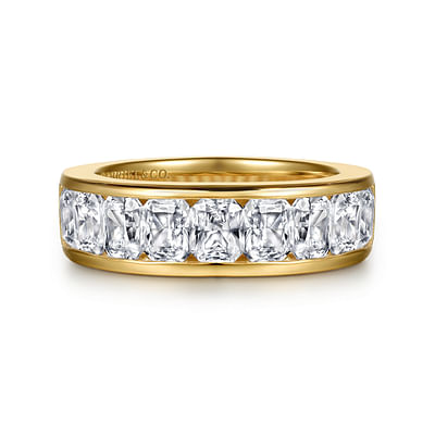 14K Yellow Gold Channel Radiant Cut Diamond Anniversary Band