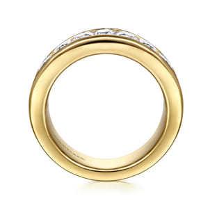 14K Yellow Gold Channel Radiant Cut Diamond Anniversary Band