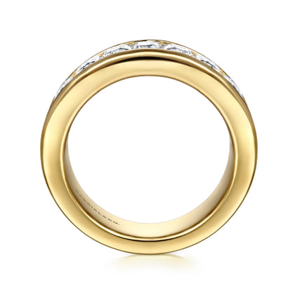 14K Yellow Gold Channel Radiant Cut Diamond Anniversary Band