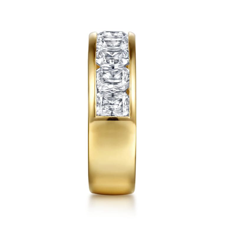 Fancy Wedding Ring in 14k Yellow Gold with Radiant Cut Natural Diamond at Gabriel & Co. - Shot 4