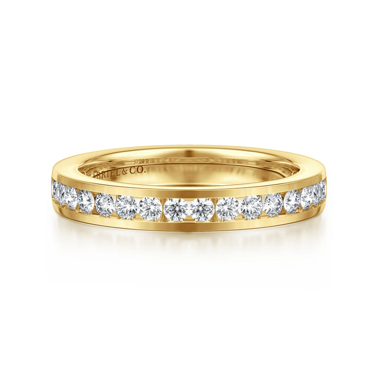 Straight Wedding Ring in 14k Yellow Gold with  Natural Diamond at Gabriel & Co. - Shot 1