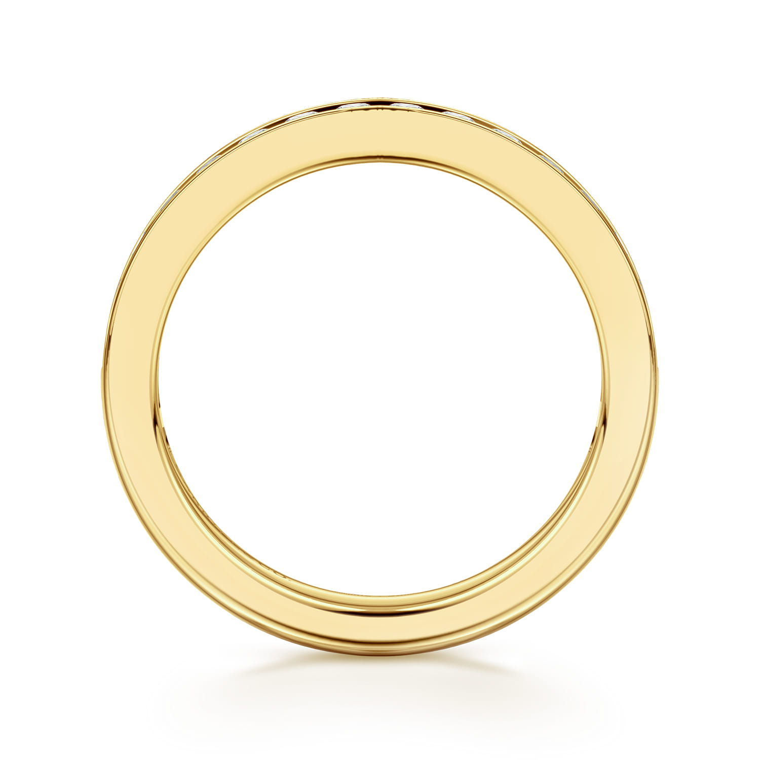 Straight Wedding Ring in 14k Yellow Gold with  Natural Diamond at Gabriel & Co. - Shot 2