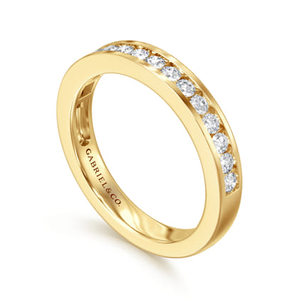 14K Yellow Gold Channel Setting Diamond Anniversary Band
