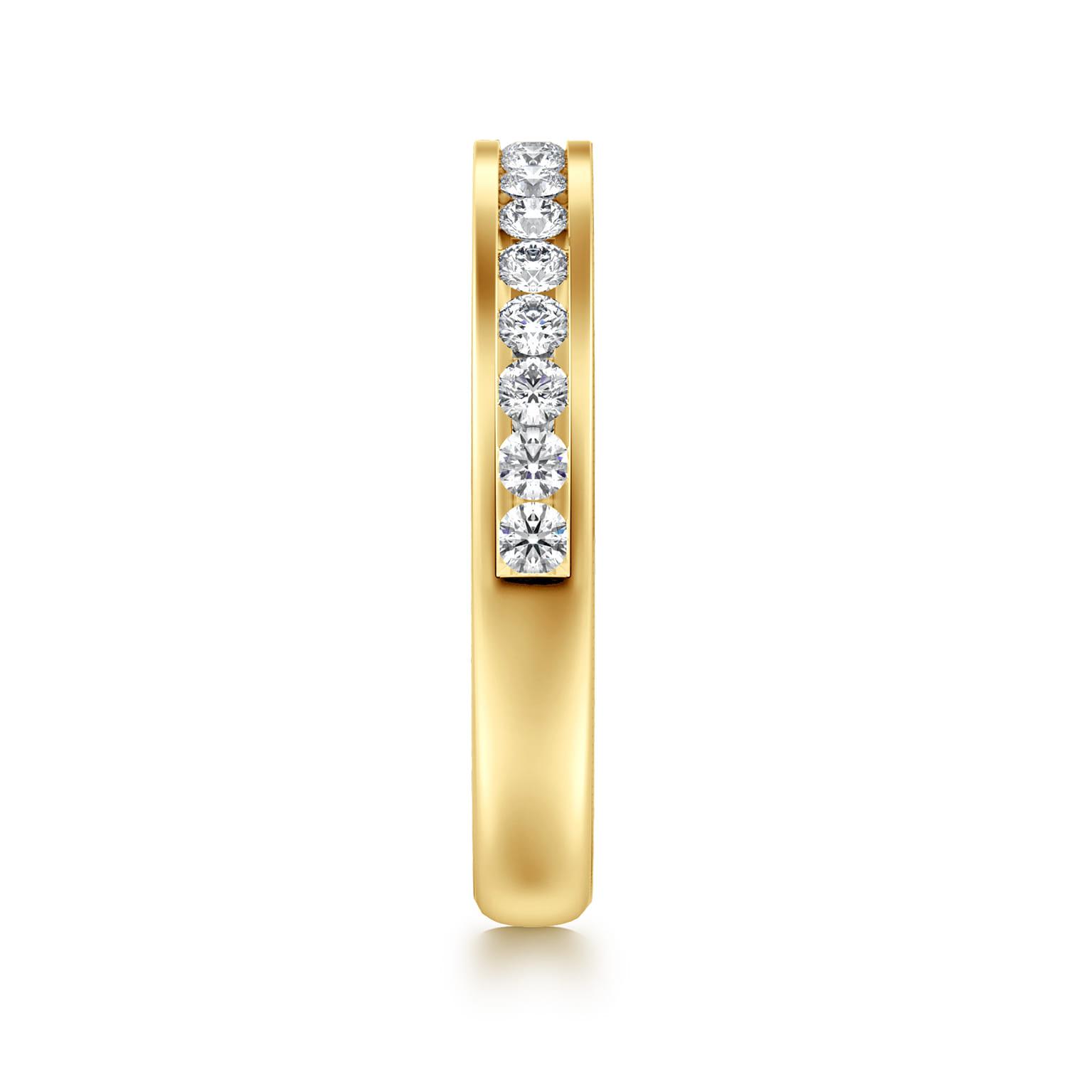 Straight Wedding Ring in 14k Yellow Gold with  Natural Diamond at Gabriel & Co. - Shot 4