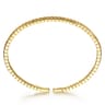 14K Yellow Gold Chevron Cuff Bangle Bracelet