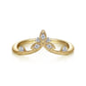 14K Yellow Gold Chevron Diamond Ring - 0.09 ct