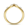 14K Yellow Gold Chevron Diamond Ring - 0.09 ct