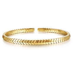 14K Yellow Gold Chevron Split Bangle