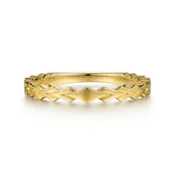 14K Yellow Gold Chevron Station Ring