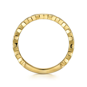 14K Yellow Gold Chevron Station Ring