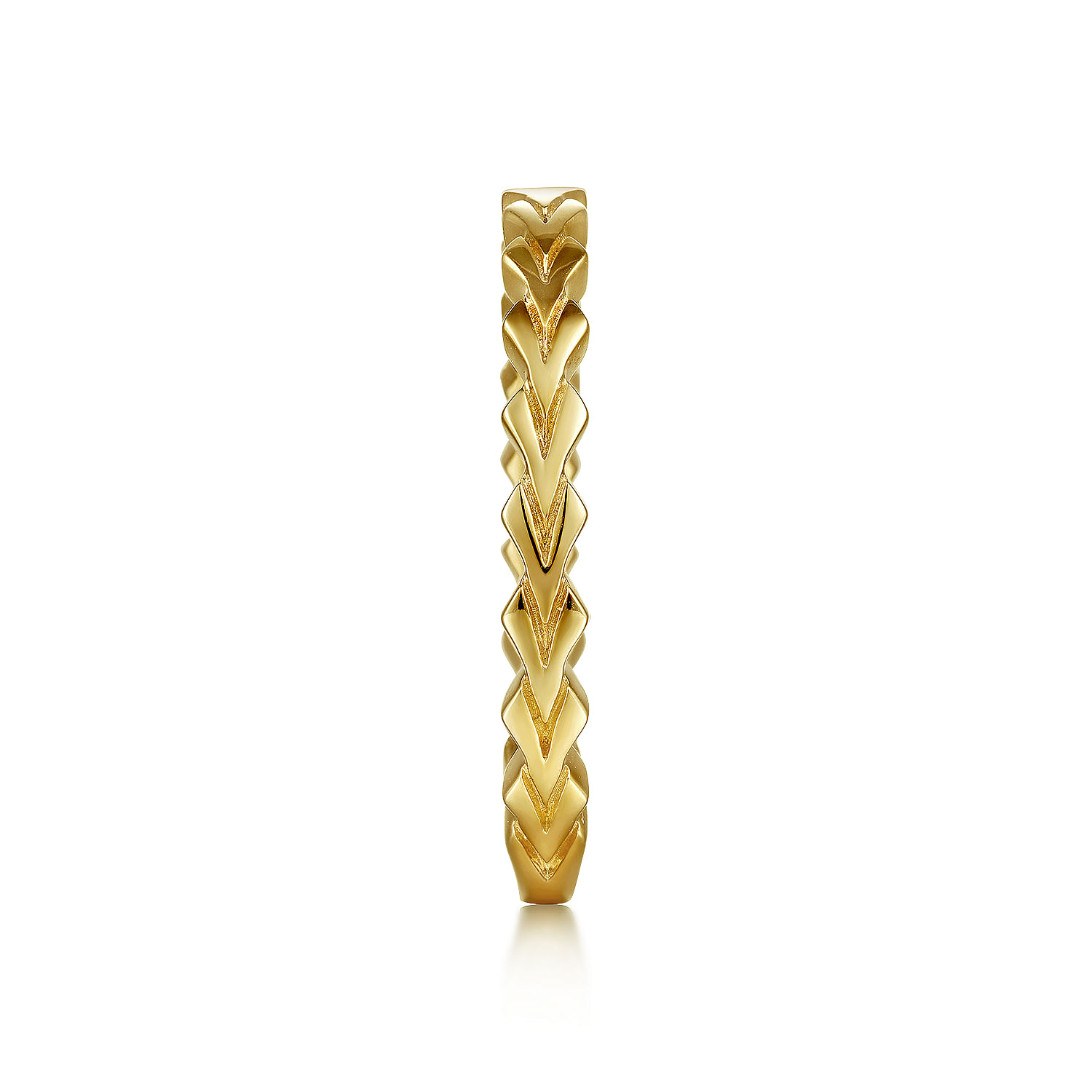 14K Yellow Gold Chevron Station Ring