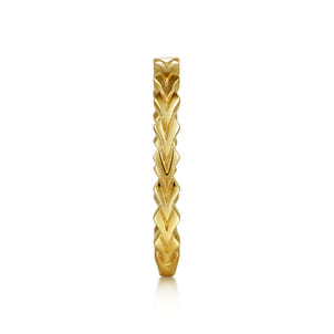 14K Yellow Gold Chevron Station Ring