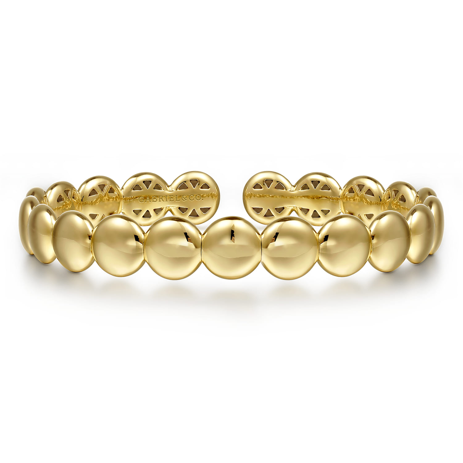 14K Yellow Gold Circle Cuff Bangle Bracelet - Shot 1