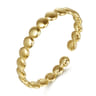 14K Yellow Gold Circle Cuff Bangle Bracelet