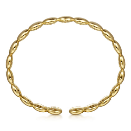 14K Yellow Gold Circle Cuff Bangle Bracelet