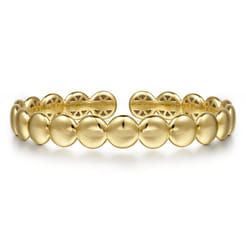 14K Yellow Gold Circle Cuff Bangle