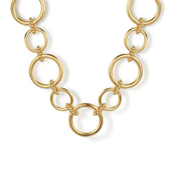 14K Yellow Gold Circle Link Chain Necklace