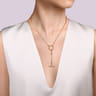14K Yellow Gold Circle Y Chain Necklace