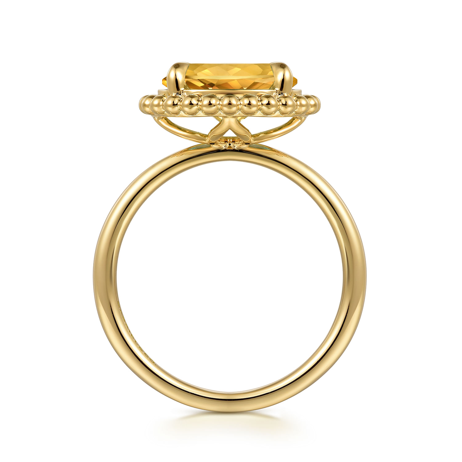 14K Yellow Gold Citrine Bujukan Ladies Ring