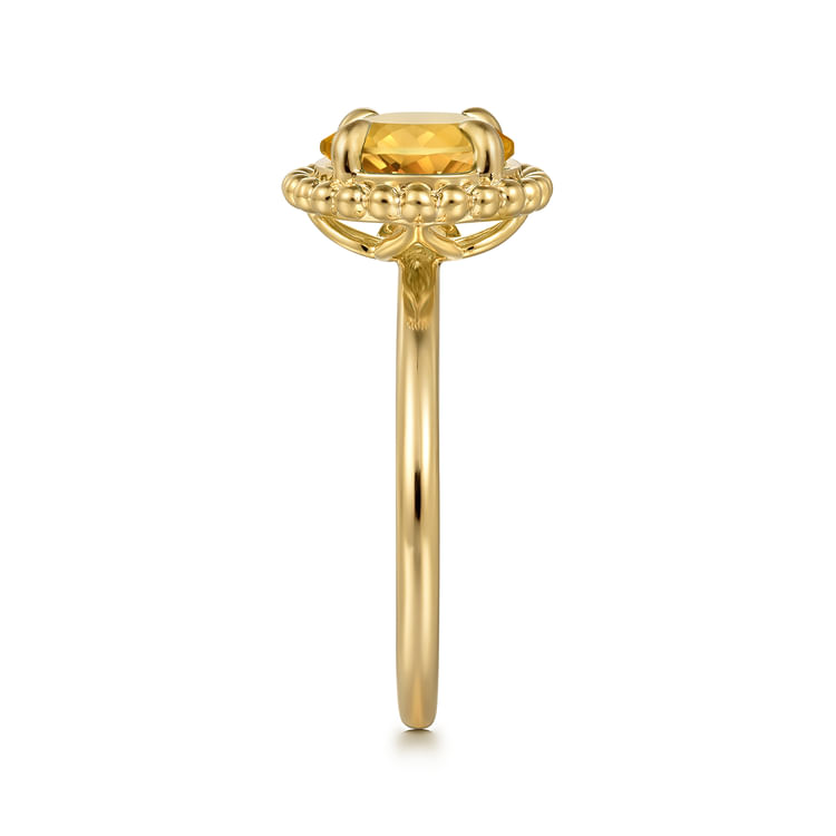 14K Yellow Gold Citrine Bujukan Ladies Ring