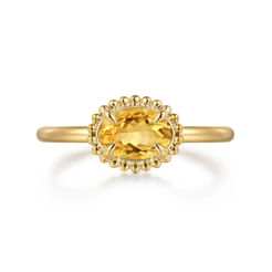 14K Yellow Gold Citrine Bujukan Ladies Ring
