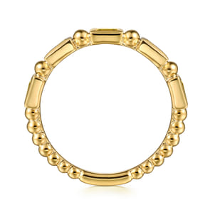 14K Yellow Gold Citrine Geometric Stackable Ring