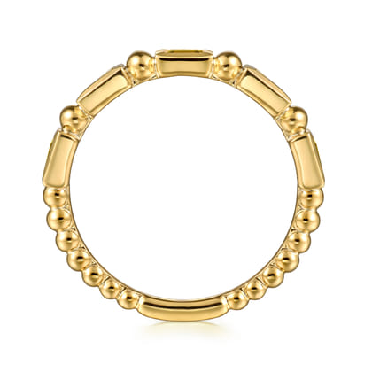 14K Yellow Gold Citrine Geometric Stackable Ring