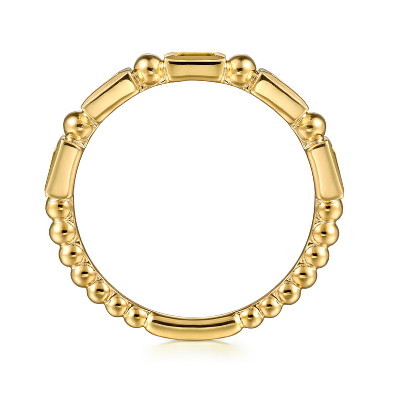 14K Yellow Gold Citrine Geometric Stackable Ring - Shot 2