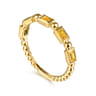 14K Yellow Gold Citrine Geometric Stackable Ring
