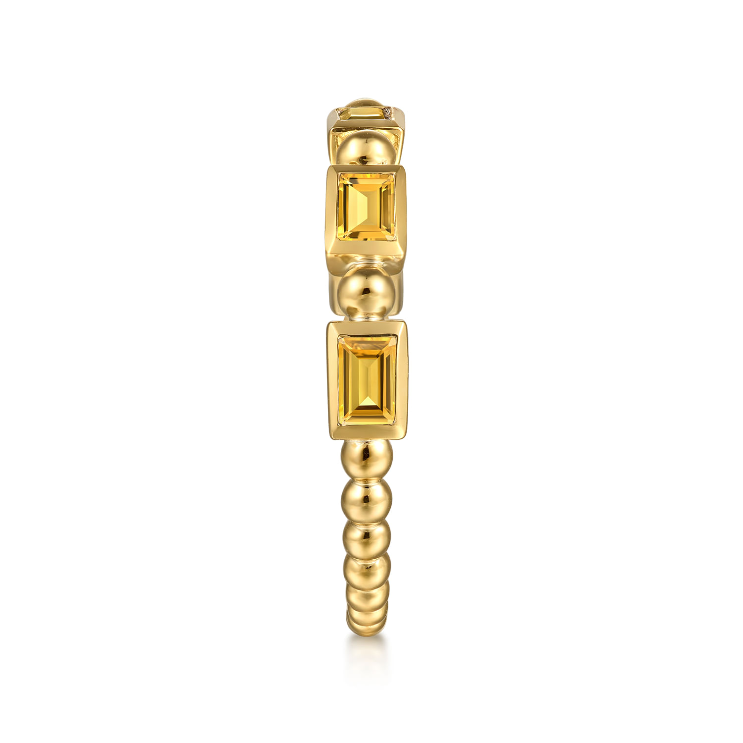 14K Yellow Gold Citrine Geometric Stackable Ring