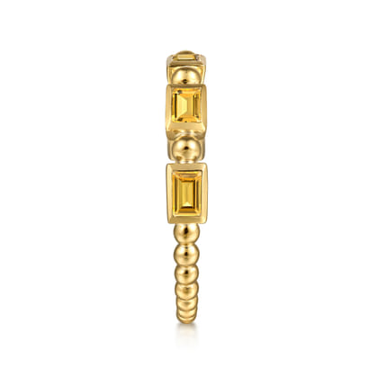 14K Yellow Gold Citrine Geometric Stackable Ring