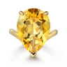 14K Yellow Gold Citrine Pear Ladies Ring