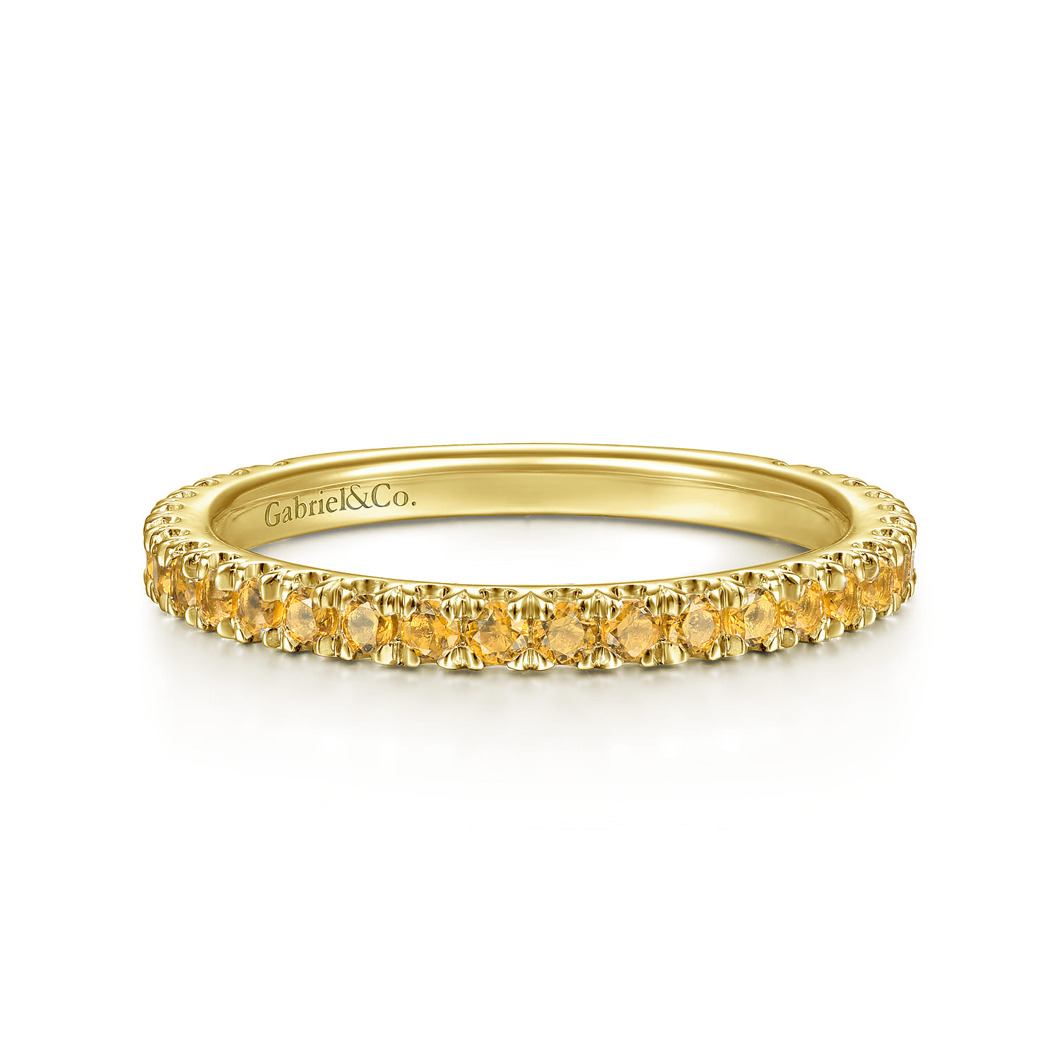 14K Yellow Gold Citrine Stackable Ring