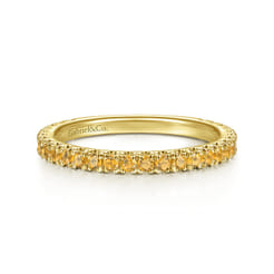 14K Yellow Gold Citrine Stackable Ring
