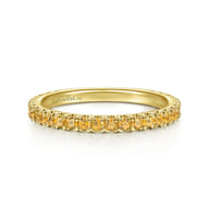 14K Yellow Gold Citrine Stackable Ring