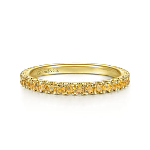 14K Yellow Gold Citrine Stackable Ring