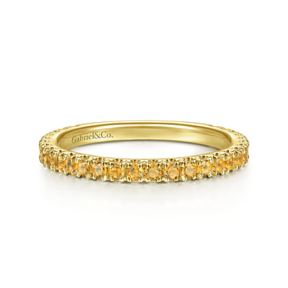 14K Yellow Gold Citrine Stackable Ring