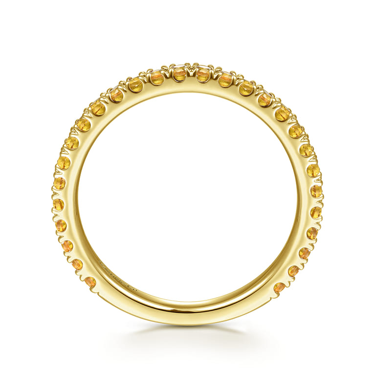 14K Yellow Gold Citrine Stackable Ring - Shot 2