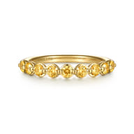 14K Yellow Gold Citrine Stackable Ring