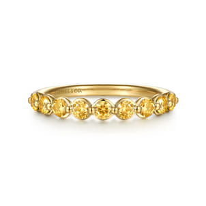 14K Yellow Gold Citrine Stackable Ring