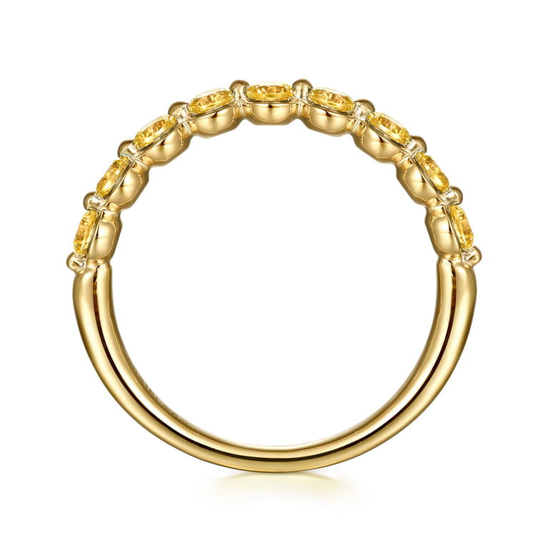 14K Yellow Gold Citrine Stackable Ring - Shot 2
