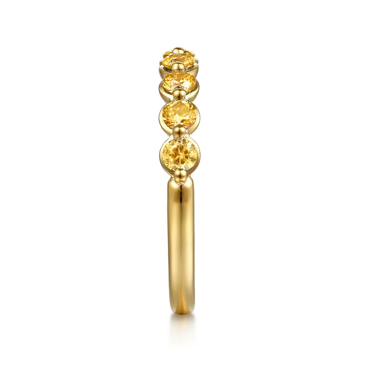 14K Yellow Gold Citrine Stackable Ring