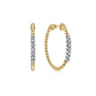 14K Yellow Gold Classic Hoop Earrings 0.3ct 30mm-Bujukan - 0.3 ct