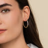 14K Yellow Gold Classic Hoop Earrings 0.3ct 30mm-Bujukan - 0.3 ct