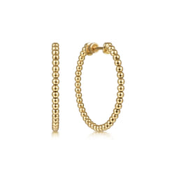 14K Yellow Gold Classic Hoop Earrings 30mm-Bujukan