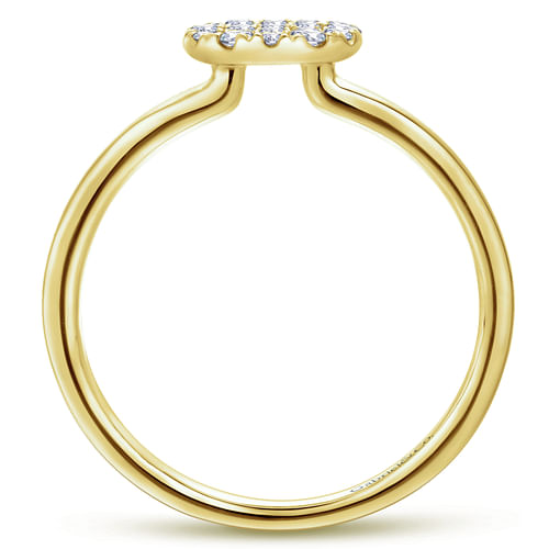 14K Yellow Gold Classic Round Diamond Pave Ring - Shot 2