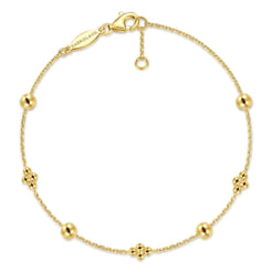 14K Yellow Gold Clover Station Bracelet-Bujukan